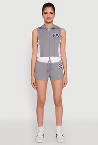 Womens 25 Graphic Contrast Trim Shorts, XL