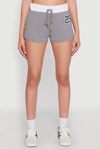 Womens 25 Graphic Contrast Trim Shorts, XL