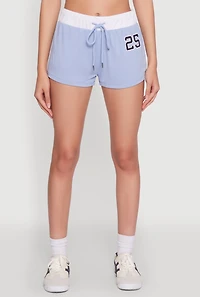 Womens 25 Graphic Contrast Trim Shorts, L
