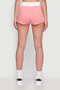 Womens 25 Graphic Contrast Trim Shorts, Pink, Size S