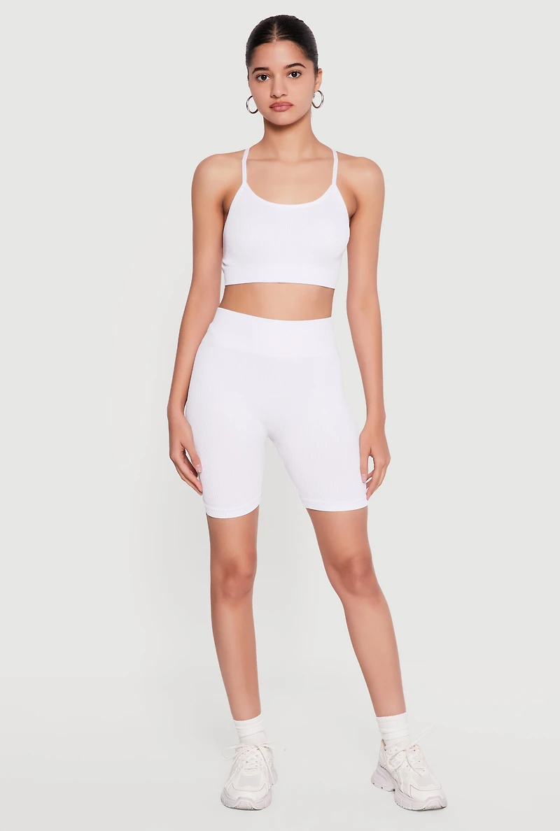 Seamless Criss Cross Back Detail Sports Bra