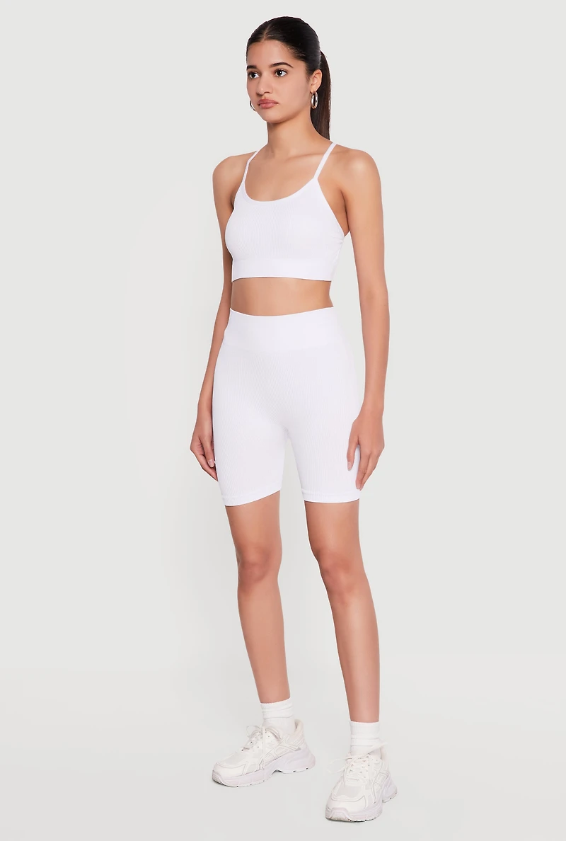 Seamless Criss Cross Back Detail Sports Bra