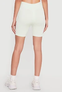 High Waisted Compression Rib Biker Shorts