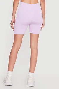 High Waisted Compression Rib Biker Shorts