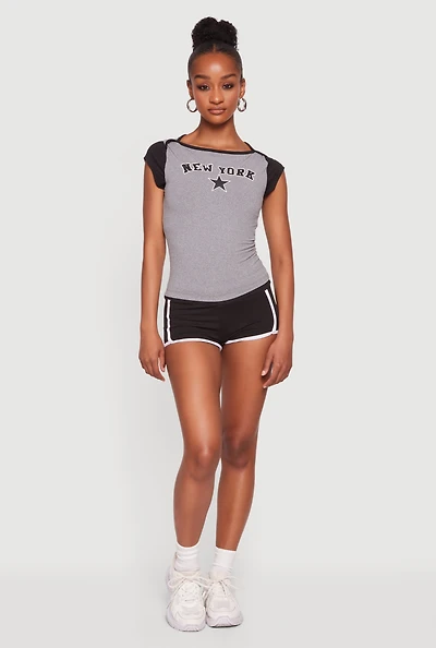 Soft Knit Contrast Trim Shorts