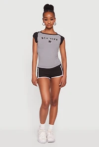 Soft Knit Contrast Trim Shorts