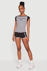 Soft Knit Contrast Trim Shorts