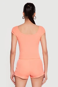 3 New York Graphic V Neck Crop Top