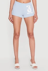 3 New York Graphic Ribbed Knit Shorts