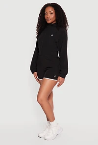 Drop Shoulder Zip Front Mock Neck Track Jacket
