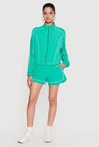 Contrast Trim Piping Dolphin Shorts
