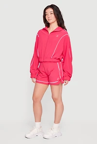 Contrast Trim Piping Dolphin Shorts