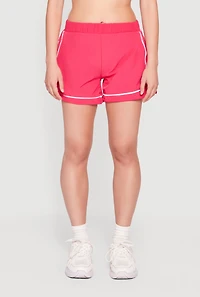 Contrast Trim Piping Dolphin Shorts