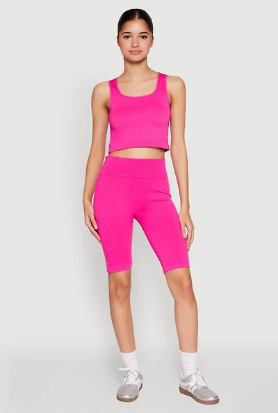Womens Grommet Side Biker Shorts,