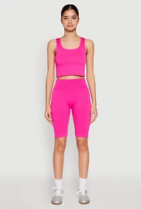 Womens Grommet Side Biker Shorts,