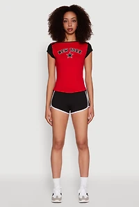 Womens New York Graphic Color Block T Shirt,
