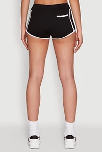 Womens Contrast Trim Dolphin Shorts, Black, Size S