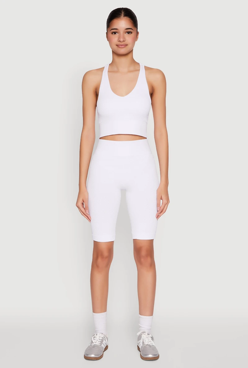 Womens Keyhole Back Cropped Tank Top, White, Size S-M