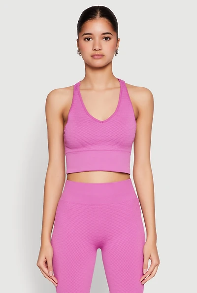 Womens Keyhole Back Cropped Tank Top, Purple, Size S-M