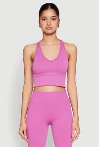 Womens Keyhole Back Cropped Tank Top, Purple, Size S-M
