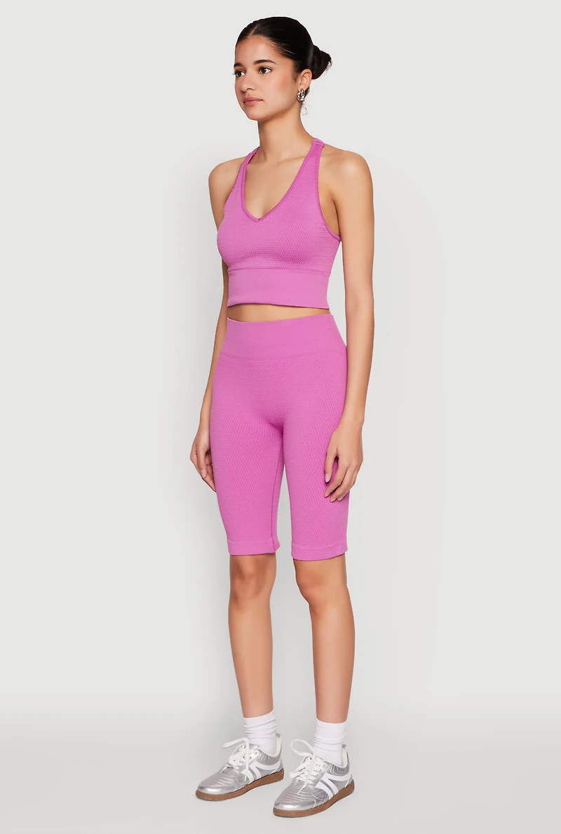 Womens Keyhole Back Cropped Tank Top, Purple, Size S-M