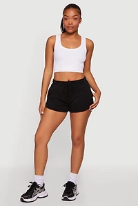 Drawstring Waist Dolphin Sweatshorts