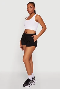 Drawstring Waist Dolphin Sweatshorts