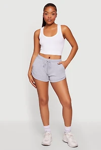 Drawstring Waist Dolphin Sweatshorts