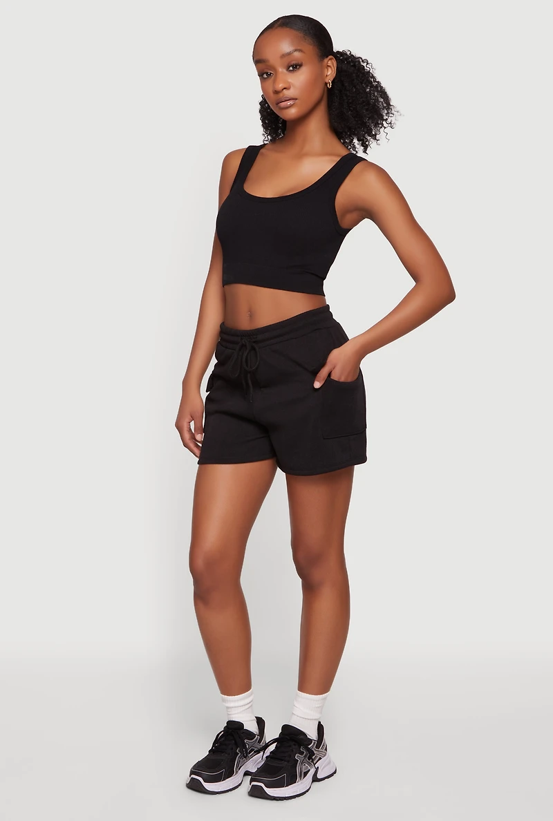 Cargo Sweatshorts with Drawstring Waist