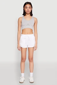 Womens Dolphin Sweatshorts, White, Size L