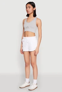 Womens Dolphin Sweatshorts, White, Size L