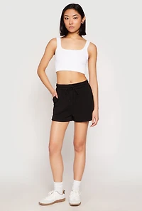 Womens High Waist Drawstring Sweatshorts,