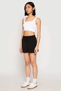 Womens High Waist Drawstring Sweatshorts,