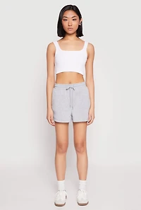 High Waist Drawstring Sweatshorts