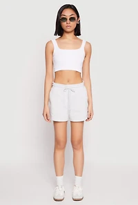 High Waist Drawstring Sweatshorts