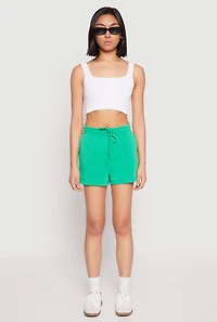 Womens High Waist Drawstring Sweatshorts,