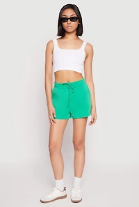High Waist Drawstring Sweatshorts