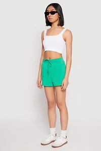 High Waist Drawstring Sweatshorts