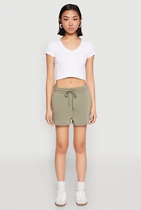 High Waist Drawstring Sweatshorts