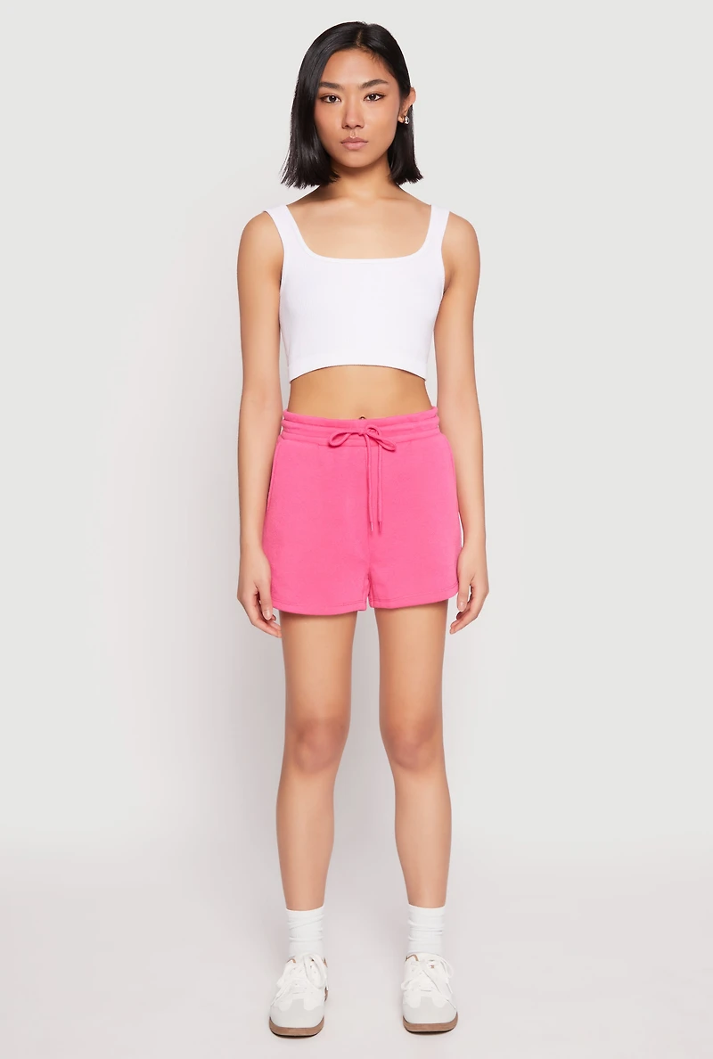 High Waist Drawstring Sweatshorts