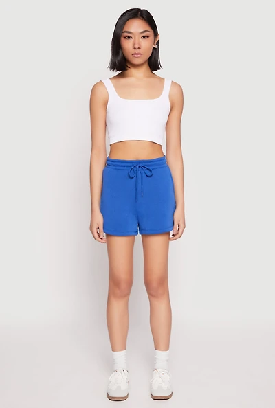 Womens High Waist Drawstring Sweatshorts,