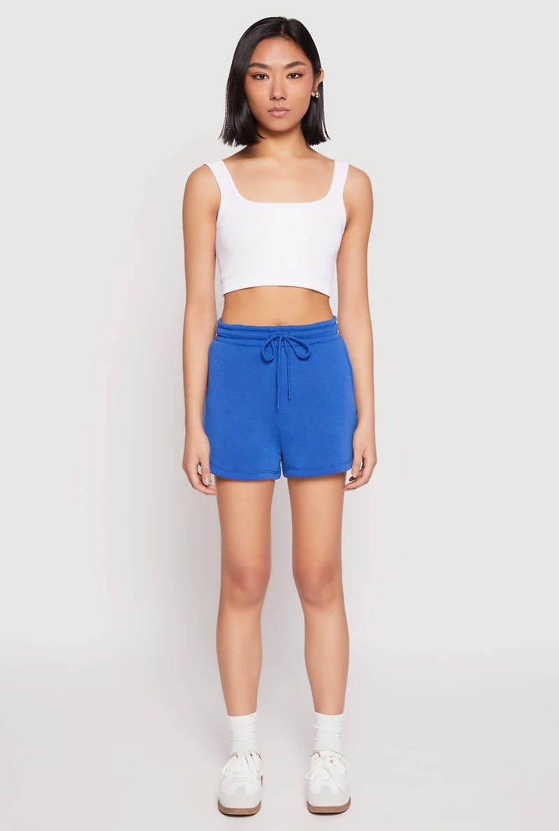 High Waist Drawstring Sweatshorts