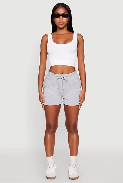 Drawstring Cargo Sweatshorts