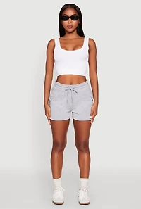 Drawstring Cargo Sweatshorts