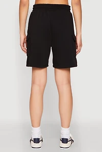 Womens Cargo Pocket Drawstring Sweatshorts,
