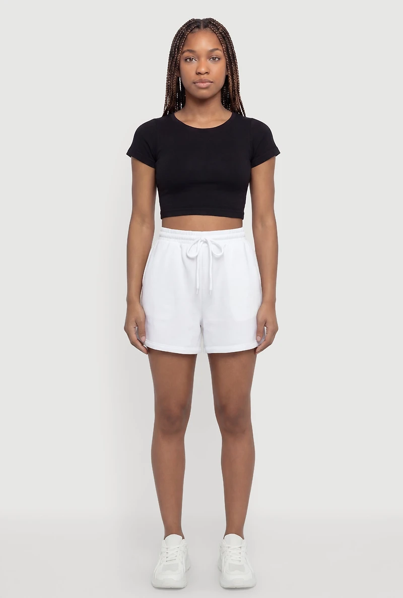 Drawstring High Waist Sweatshorts