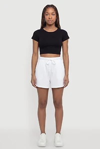 Drawstring High Waist Sweatshorts