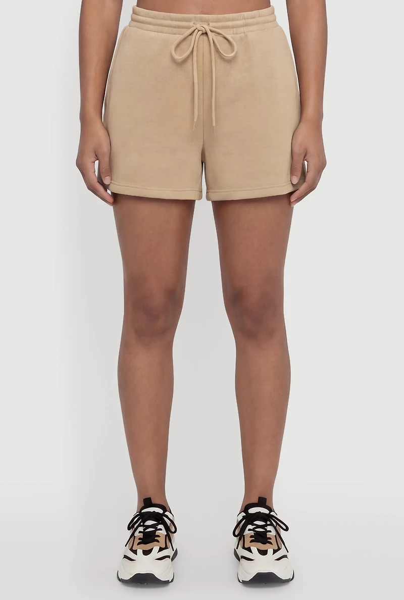 Drawstring High Waist Sweatshorts