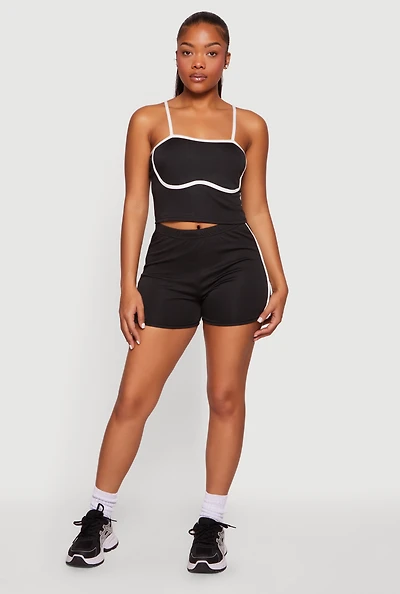 Contrast Trim Piping Shorts