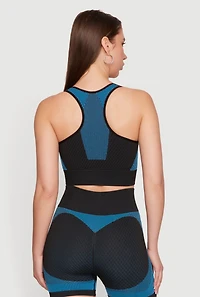 Striped Detail Racerback Sports Bra